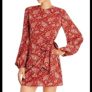 NWT Aqua Paisley Faux Wrap Dress
